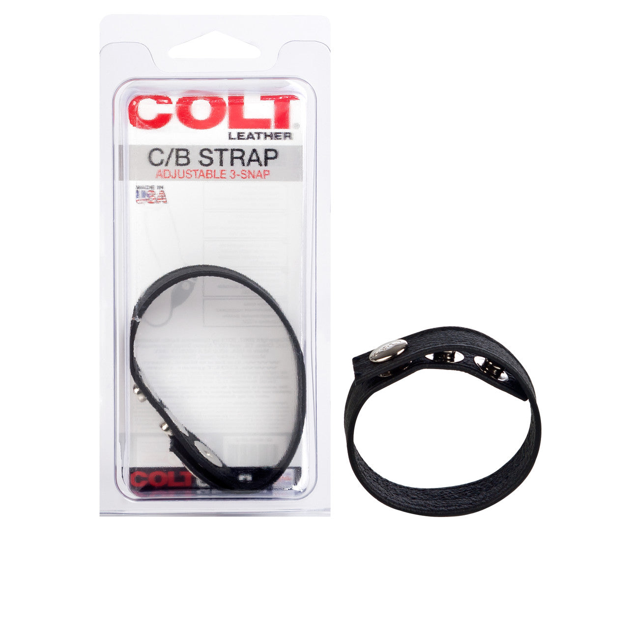 COLT® Leather C/B Strap Adjustable 3-Snap
