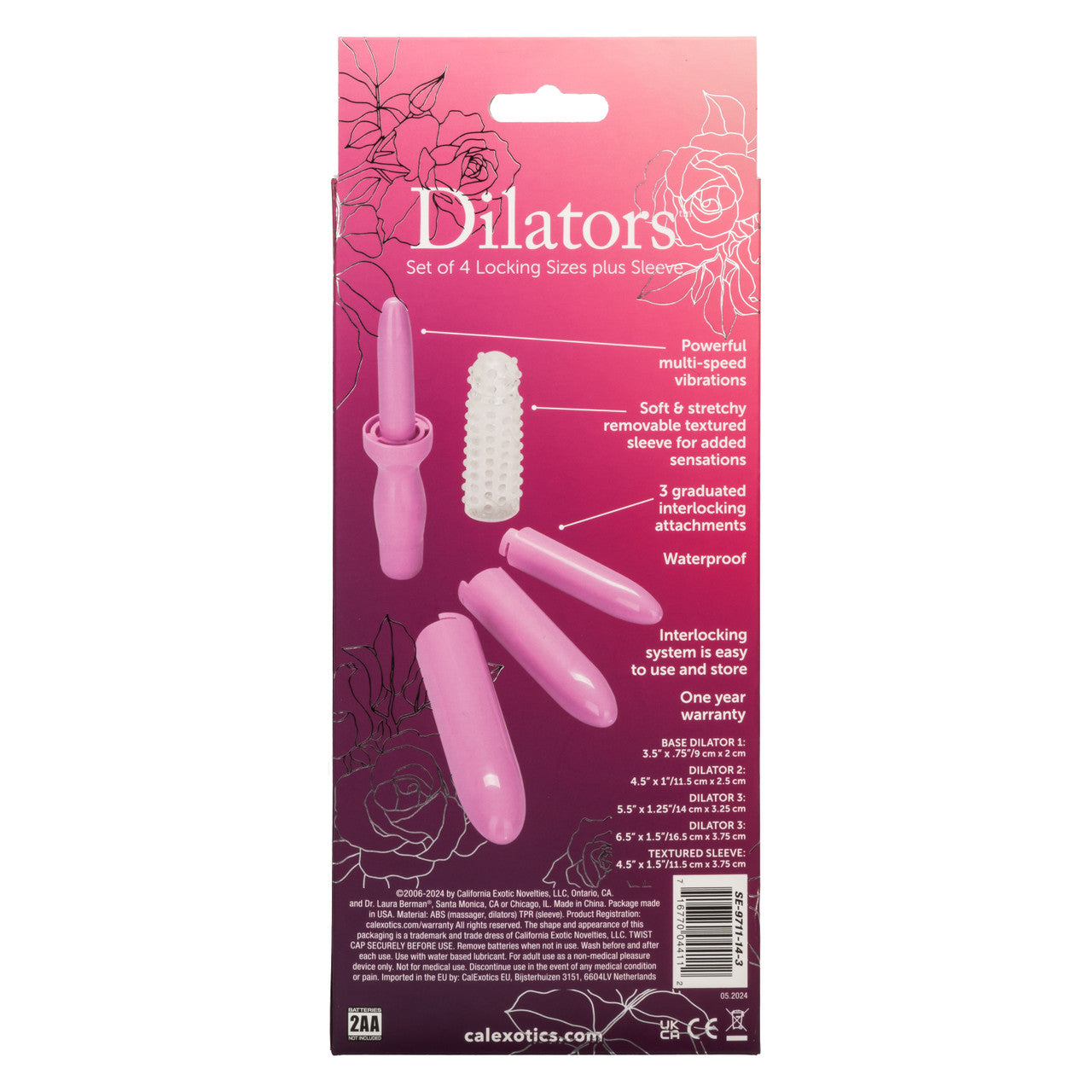 Dr. Laura Berman® Dilators™ Set Of 4 Locking Sizes Plus Sleeve