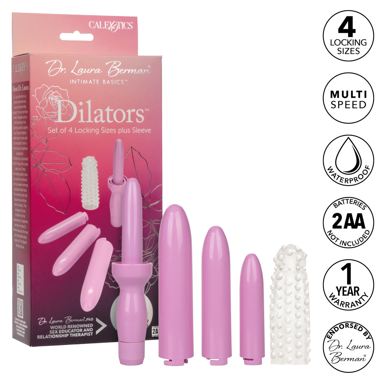 Dr. Laura Berman® Dilators™ Set Of 4 Locking Sizes Plus Sleeve