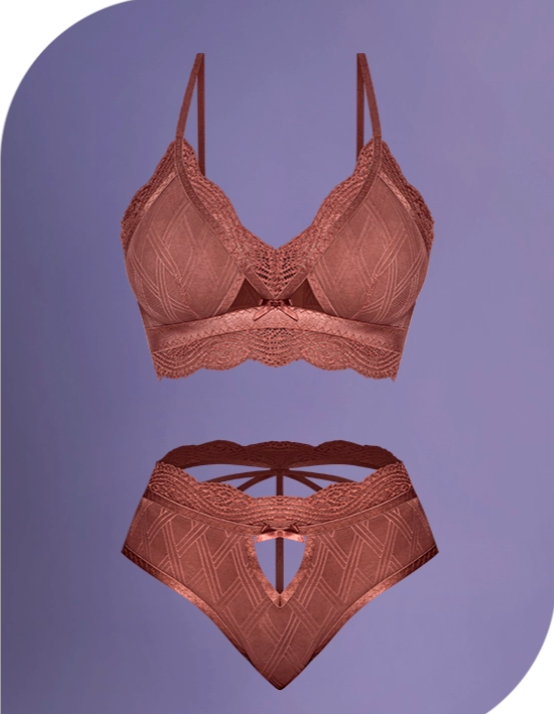 Love Mesh Bralette & Open Back G-Panty