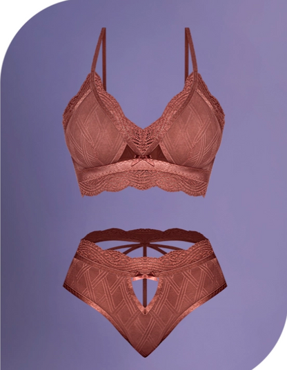 Love Mesh Bralette & Open Back G-Panty