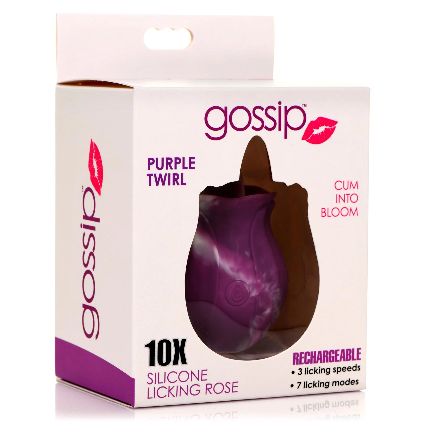Gossip Licking Rose 10 Function Rechargeable Silicone - Purple Twirl