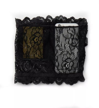 Black Lace Garter with Pocket