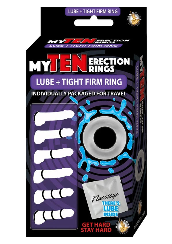 My Ten Erection Rings - Lube + Tight Firm Rings