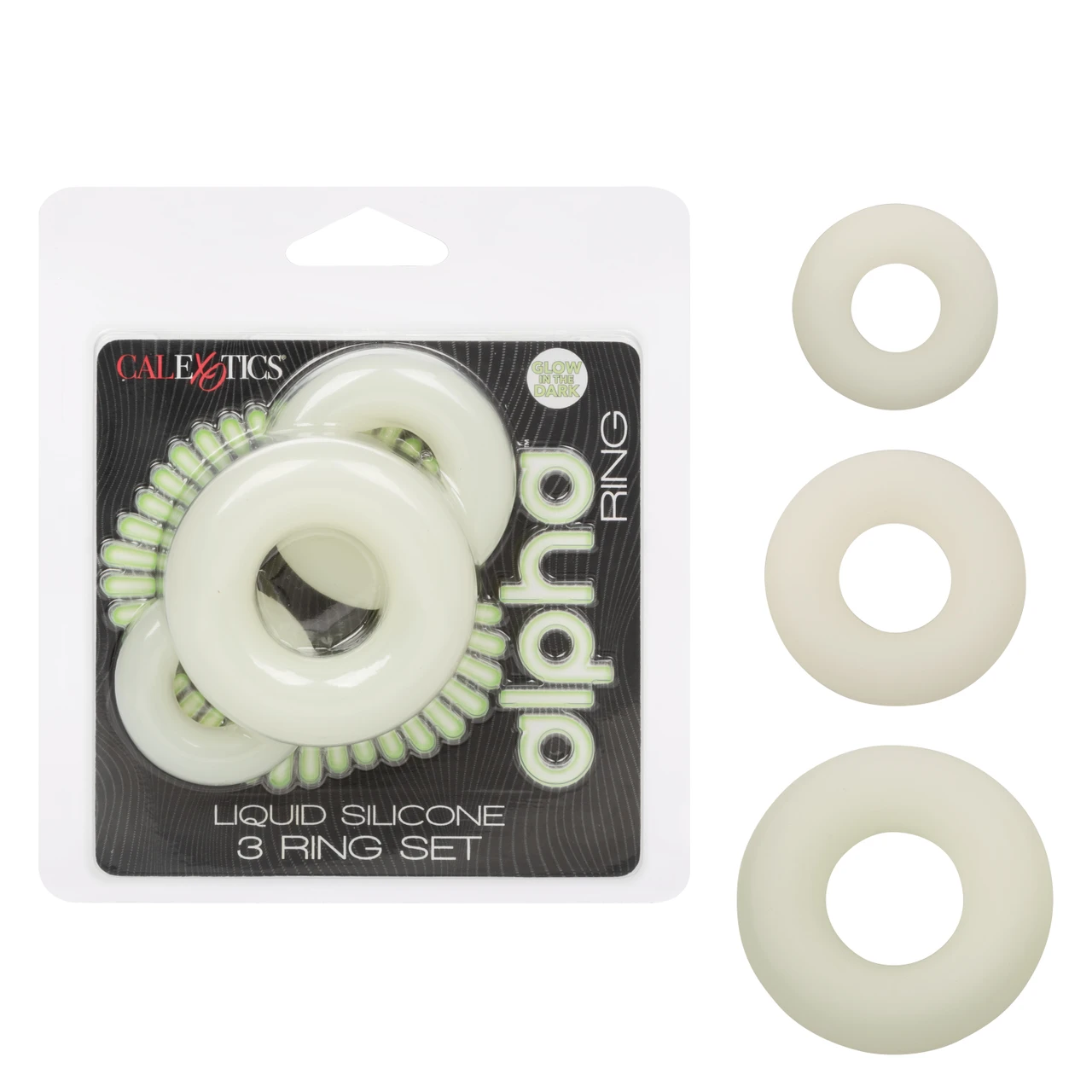 Alpha™ Liquid Silicone 3 Ring Set - Glow-In-The-Dark