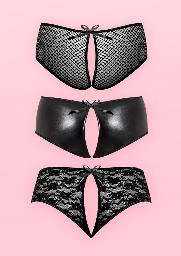 Booty Packs Split Back Crotchless Boy Short 3 pack