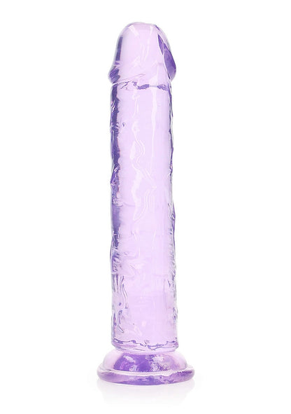 RealRock Crystal Clear 9" Dildo - Purple
