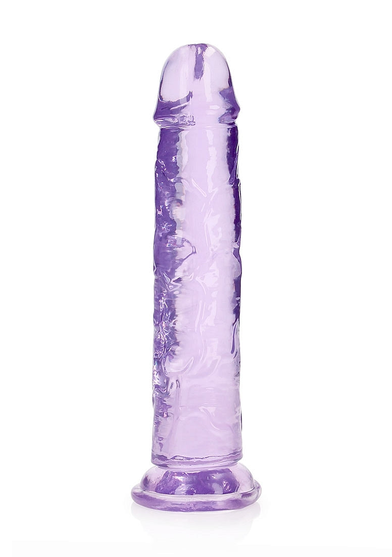 RealRock Crystal Clear 9" Dildo - Purple