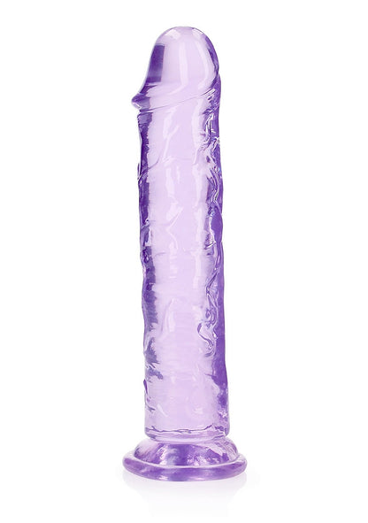RealRock Crystal Clear 9" Dildo - Purple