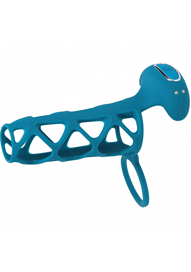 LEVELZ Vibrating Cock Cage & Ball Ring - Teal
