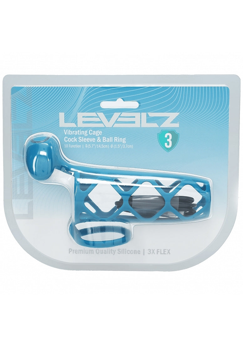 LEVELZ Vibrating Cock Cage & Ball Ring - Teal
