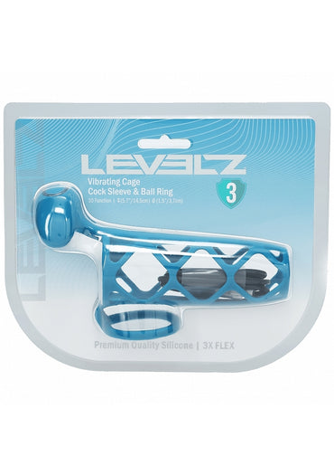 LEVELZ Vibrating Cock Cage & Ball Ring - Teal