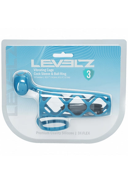 LEVELZ Vibrating Cock Cage & Ball Ring - Teal