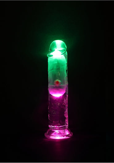 RealRock Remote Control LED Vibrating Dildo- 6"