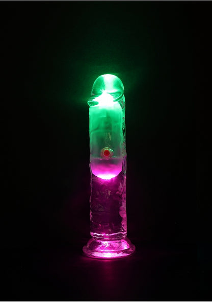 RealRock Remote Control LED Vibrating Dildo- 6"