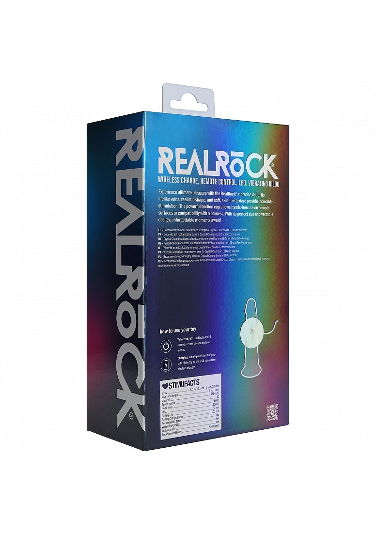 RealRock Remote Control LED Vibrating Dildo- 6"