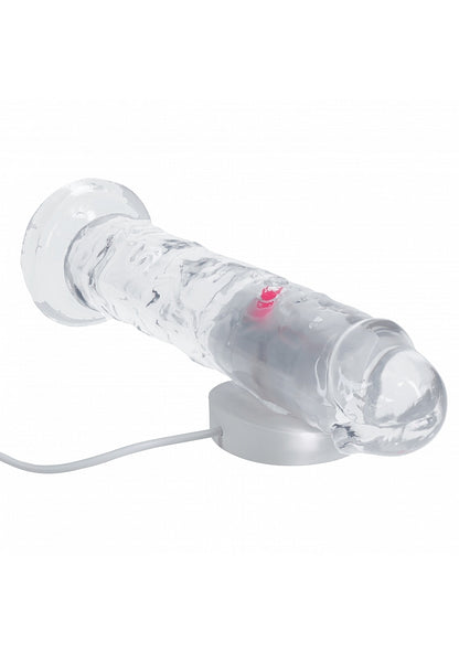 RealRock Remote Control LED Vibrating Dildo- 6"