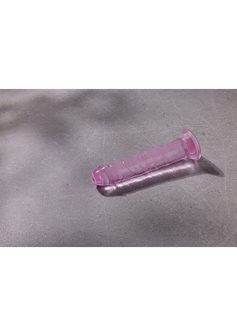 RealRock 6" Crystal Clear Pink Dong