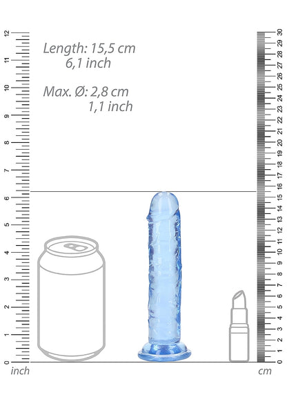 RealRock Crystal Clear Dildo - 6 " Blue