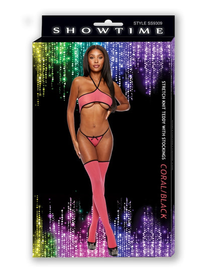 Tiny Sexy Knit Teddy with Stockings - One Size