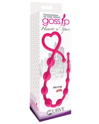 Curve Novelties Gossip Hearts & Spurs Anal Beads - Magenta