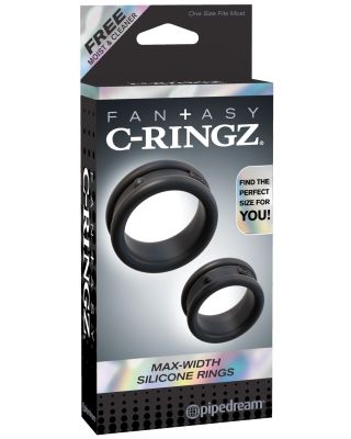 Fantasy C-Ringz Max Width Silicone Rings - Black