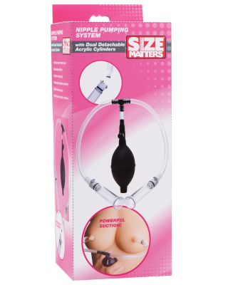 Size Matters Nipple Pumping System w/Dual Cylinders - Clear